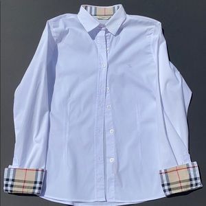 Burberry Brit White plaid detail button up 36/S